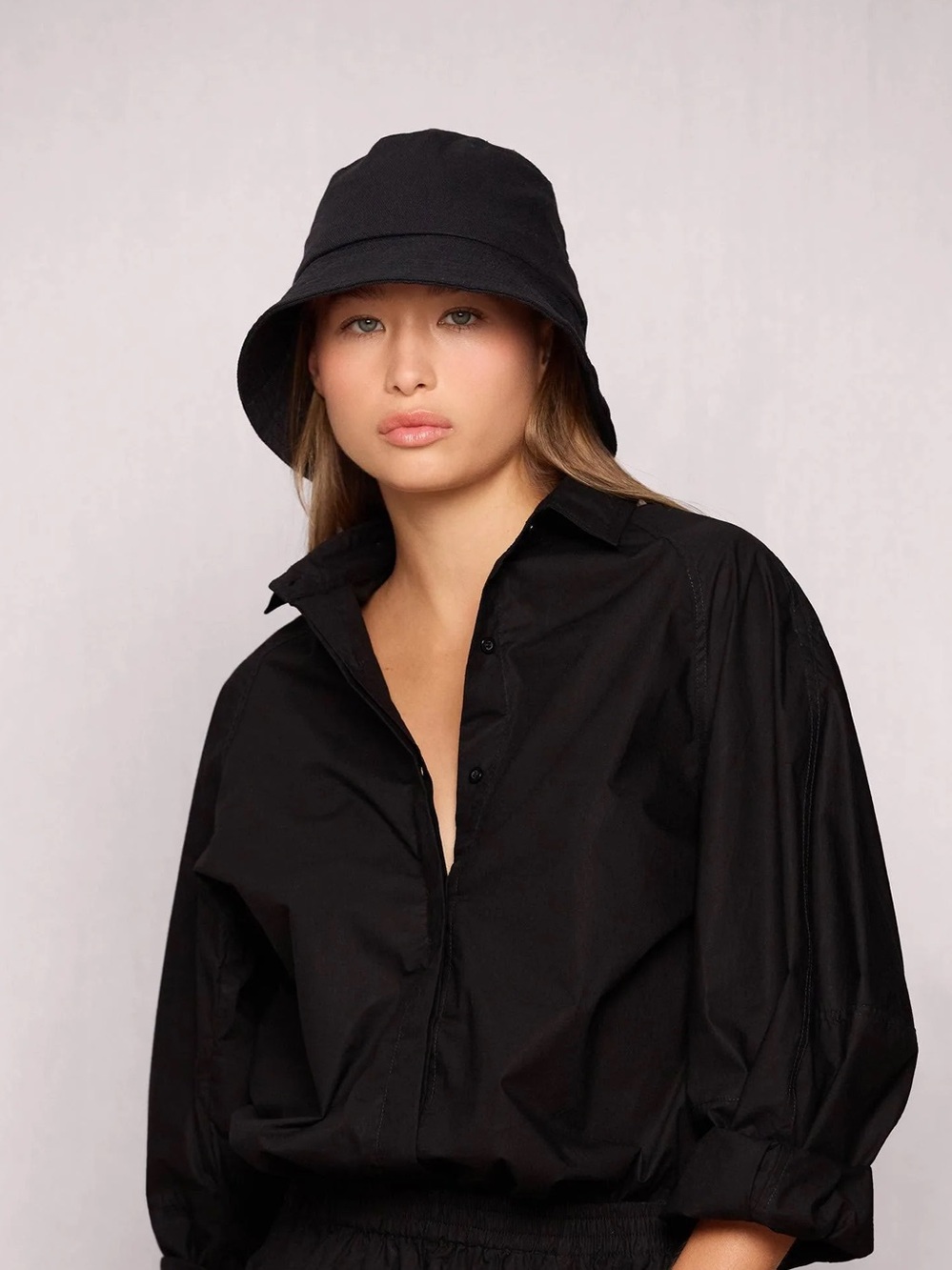 Mikoh Black Cotton Bucket Hat